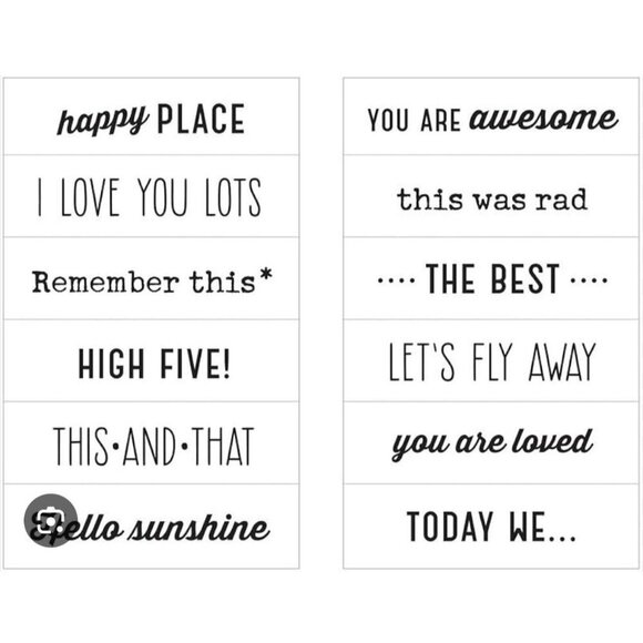 Rotary Stamper Dear lizzy Amy Tangerine Studio Calico WP PHRASES & DATE - Picture 3 of 12